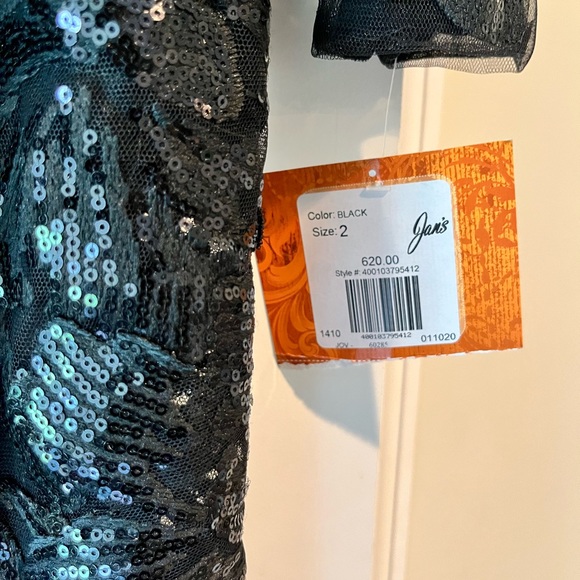 Jovani Black Lace Evening Gown size 2 - Picture 3 of 6